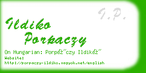 ildiko porpaczy business card